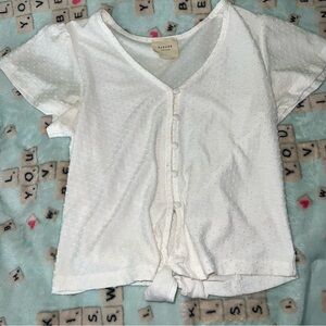 Francesca's Collections Cream Button-Up Blouse